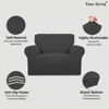 Picture of Easy-Going Stretch Oversized Chair Sofa Slipcover 1-Piece Couch Sofa Cover Furniture Protector Soft with Elastic Bottom for Kids Spandex Jacquard Fabric Small Checks Dark Gray