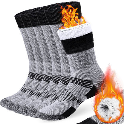 Picture of COZIA Merino Wool Socks for Men and Women Warm thermal Boot Hiking Socks 3 Pairs SM