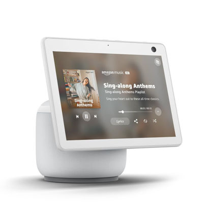Picture of Amazon Echo Show 10 (newest model), HD smart display with premium sound, motion and Alexa, Glacier White