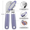 Picture of Can Opener Manual, Can Opener with Magnet, Hand Can Opener with Sharp Blade Smooth Edge, Handheld Can Openers with Big Effort-Saving Knob, Can Opener with Multifunctional Bottles Opener, Purple