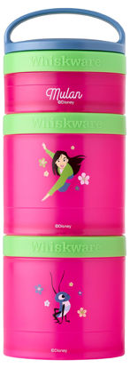 Picture of Whiskware Disney Princess Stackable Snack Containers for Kids and Toddlers, 3 Stackable Snack Cups for School and Travel, Mulan and Cri-Kee