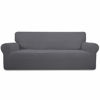 Picture of Easy-Going Stretch Oversized Sofa Slipcover 1-Piece Sofa Cover Furniture Protector Couch Soft with Elastic Bottom for Kids, Polyester Spandex Jacquard Fabric Small Checks Gray