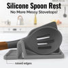 Picture of Zulay Kitchen Extra Large Silicone Utensil Rest with Drip Pad for Multiple Utensils - BPA-Free Heat-Resistant Spoon Rest & Spoon Holder for Stove Top - Kitchen Utensil Holder for Spoon - Gray