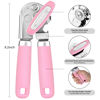 Picture of Can Opener Manual, Can Opener with Magnet, Hand Can Opener with Sharp Blade Smooth Edge, Handheld Can Openers with Big Effort-Saving Knob, Can Opener with Multifunctional Bottles Opener, Pink