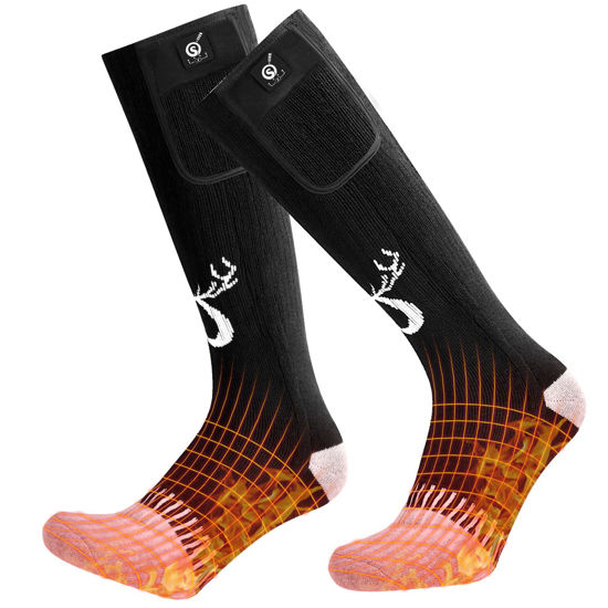 Picture of SNOW DEER Upgraded Rechargeable Electric Heated Socks,7.4V 2216mAh Battery Powered Cold Weather Heat Socks for Men Women,Outdoor Riding Camping Hiking Motorcycle Skiing Warm Winter Socks