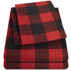 Picture of Twin XL Sheets - Breathable Luxury Sheets with Full Elastic & Secure Corner Straps Built In - 1800 Supreme Collection Extra Soft Deep Pocket Bedding Set, Sheet Set, Twin XL, Buffalo Check Burgundy