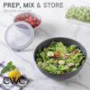 Picture of COOK WITH COLOR Mixing Bowls with Lids - 12 Piece Plastic Nesting Bowls Set includes 6 Prep Bowls and 6 Lids, Non Slip Bottom and Rhombus Design - Microwave Safe (Grey)