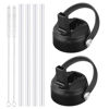 Picture of RRegeny Straw Lid for Hydro Flask Wide Mouth 32 40 oz, Straw Lids with Flexible Handle and Straws compatible with HydroFlask, Replacement Sports Flex Cap Wide Mouth Top 32 40 oz