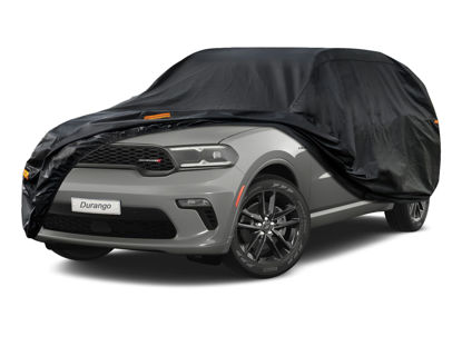 Picture of Kayme 7 Layers SUV Car Cover Waterproof All Weather for Automobiles, Outdoor Large SUV Cover Rain Sun UV Protection, Universal Fit for Dodge Durango, Ford Flex, Infiniti QX60, BMW X7 (201-206 inch)