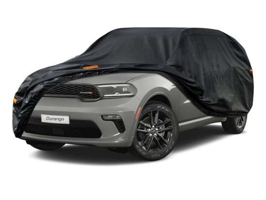 Picture of Kayme 7 Layers SUV Car Cover Waterproof All Weather for Automobiles, Outdoor Large SUV Cover Rain Sun UV Protection, Universal Fit for Dodge Durango, Ford Flex, Infiniti QX60, BMW X7 (201-206 inch)
