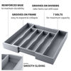 Picture of oridom Expandable Bamboo Kitchen Drawer Organizer for Cutlery and Utensils, Adjustable Bamboo Wood Cutlery Tray in Drawer for Flatware and Silverware in Kitchen, (Grey)