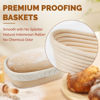Picture of Rorecay Banneton Bread Proofing Baskets Set of 2, 10 Inch Oval Cane Sourdough Bread Rising Basket Bowls with Sourdough Bread Lame Dough Scraper Basting Brush for Sour Dough Proofing Fermentation