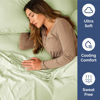 Picture of Extra Deep Queen Fitted Sheet - Hotel Luxury Single Fitted Sheet - Easily Fits 18 inch to 24 inch Mattress - Soft, Wrinkle Free, Breathable & Comfy Extra Deep Pockets Light Sage Green Fitted Sheet