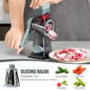 Picture of KEOUKE Rotary Cheese Grater with Handle Vegetable Cheese Shredder Slicer Grater for Kitchen 3 Changeable Blades for Cheese Potato Zucchini Nuts Chocolate - GreyBlue