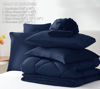 Picture of CozyLux California King Comforter Set with Sheets 7 Pieces Bed in a Bag Navy Cal King All Season Bedding Sets with Comforter, Pillow Shams, Flat Sheet, Fitted Sheet and Pillowcases