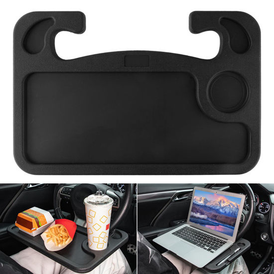 Picture of JUSTTOP Car Steering Wheel Desk for Laptop,Multipurpose Travel Car Accessories, Car Seat Stand Trays for Eating, Steering Wheel Under Table Console(Black)
