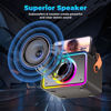 Picture of Karaoke Machine,Portable Bluetooth Karaoke Speaker with 2 Instrument Wireless Microphone for Adults & Kids with LED Lights, Karaoke Microphone with PA System Supports USB/TF/AUX,Gift for Party