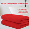 Picture of Cotton Paradise Oversized Bath Sheet, 100% Cotton 40x80 Clearance Bath Towel Sheet, Turkish Extra Large Bath Towel for Bathroom, Red Bathsheet