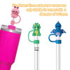 Picture of 9Pcs Stanley Straw Cap, 10mm Cute Straw Toppers for Tumblers, Animal Silicone Straw cover for 30&40oz -21