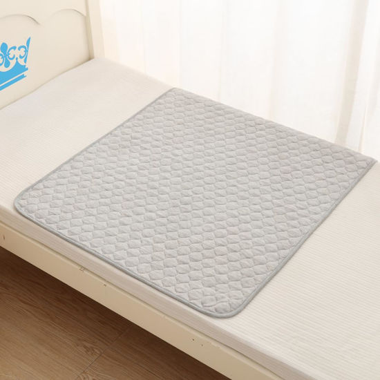 Picture of BlueSnail Washable Underpads,Waterproof,Soft, Portable and Reusable Incontinence Pads for Toddler,Adults,Elderly and Pets (34"x36" Pack of 2)(Dark Gray)