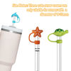 Picture of 14Pcs Stanley Straw Cap, 10mm Cute Straw Toppers for Tumblers, Animal Silicone Straw cover for 30&40oz -22