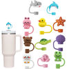 Picture of 11Pcs Stanley Straw Cap, 10mm Cute Straw Toppers for Tumblers, Animal Silicone Straw cover for 30&40oz -23