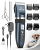 Picture of oneisall Dog Clipper Low Noise, Dog Grooming Kit with Rechargeable, Dog Shaver Cordless Electric Quiet Hair Clipper Set for Dog Cats Pets（Navy）
