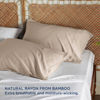Picture of Bedsure King Size Pillow Cases Set of 2, Rayon Derived from Bamboo Khaki Pillowcase, Cooling Pillow Cases for Hot Sleepers, Soft & Silky Pillow Covers with Envelope Closure, Gifts, 20x36 Inches