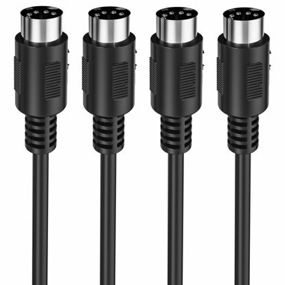 Picture of Mellbree MIDI Cable, 2-Pack 6-Feet Male to Male 5-Pin MIDI Cable Compatible with MIDI Keyboard, Keyboard Synth, Rack Synth, Sampler, External Sound Card, Sound Source and Other Music Gear