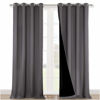 Picture of NICETOWN 100% Blackout Blinds, Set of 2, 52 inches x 120 inches, Laundry Room Decor Window Treatment Curtains for Large Patio Sliding Door, Thermal Insulated Grey Curtains for Bedroom