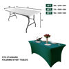 Picture of Hussome 8FT Table Cloth for Rectangle Table Green Tablecloth Rectangular Fitted Stretch Spandex Table Covers 8 ft for Birthday, Cocktail, Wedding, Banquet Spring Summer Outdoor Party