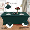 Picture of Hussome 8FT Table Cloth for Rectangle Table Green Tablecloth Rectangular Fitted Stretch Spandex Table Covers 8 ft for Birthday, Cocktail, Wedding, Banquet Spring Summer Outdoor Party
