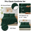 Picture of CozyLux California King Comforter Set with Sheets 7 Pieces Bed in a Bag Emerald Green Cal King All Season Bedding Sets with Comforter, Pillow Shams, Flat Sheet, Fitted Sheet and Pillowcases