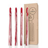 Picture of CANDWAX 12 inch Taper Candles Set of 4 - Unscented Candles Taper Burning for 10 Hours - No Drip Taper Candles Ideal as Halloween Candles or Other Themed Candles - Blood White Candles