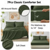 Picture of CozyLux Full Comforter Set with Sheets 7 Pieces Bed in a Bag Olive Green All Season Bedding Sets with Comforter, Pillow Shams, Flat Sheet, Fitted Sheet and Pillowcases