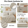 Picture of CozyLux California King Comforter Set with Sheets 7 Pieces Bed in a Bag Oatmeal Cal King All Season Bedding Sets with Comforter, Pillow Shams, Flat Sheet, Fitted Sheet and Pillowcases