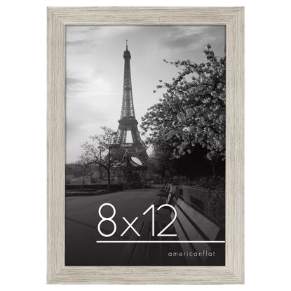 Picture of Americanflat 8x12 Picture Frame in Drift wood - Composite Wood with Shatter Resistant Glass - Horizontal and Vertical Formats for Wall and Tabletop