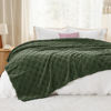 Picture of Bedsure Bronze Green Fleece Blanket for Couch - Super Soft Cozy Queen Blankets for Women, Cute Small Throws for Girls, 90x90 Inches