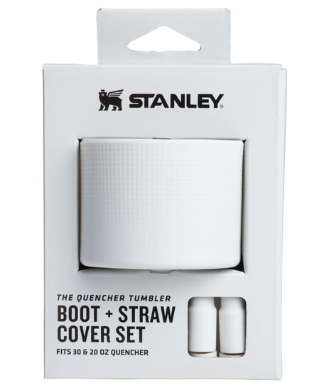 Picture of STANLEY Quencher Boot and Straw Cover Cap | Anti-Slip Silicone Protector for 20 & 30 oz Tumbler with Handle | Accessory Set for Stainless Steel Drinking Cup | Pale Stone