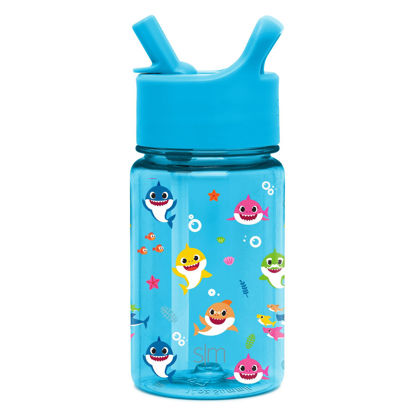 Picture of Simple Modern Baby Shark Kids Water Bottle Plastic BPA-Free Tritan Cup with Leak Proof Straw Lid | Reusable and Durable for Toddlers, Girls and Boys | Summit Collection | 12oz, Friends