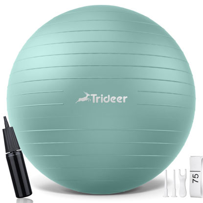 Picture of Trideer Yoga Ball - Exercise Ball for Workout pilates Stability - Anti-Burst and Slip Resistant for physical therapy, Birthing, Stretching & Core Workout, Office Ball Chair, Flexible Seating, Home Gym
