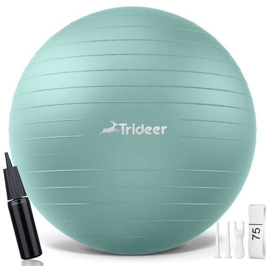 Picture of Trideer Yoga Ball - Exercise Ball for Workout pilates Stability - Anti-Burst and Slip Resistant for physical therapy, Birthing, Stretching & Core Workout, Office Ball Chair, Flexible Seating, Home Gym