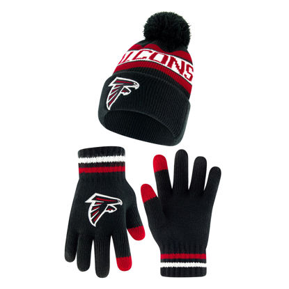 Picture of Ultra Game Unisex Kid's Standard Super Soft Winter Beanie Knit Hat with Extra Warm Touch Screen Gloves, Team Color 1
