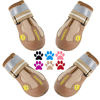 Picture of QUMY Dog Shoes for Large Dogs, Medium Dog Boots & Paw Protectors for Winter Snowy Day, Summer Hot Pavement, Waterproof in Rainy Weather, Outdoor Walking, Indoor Hardfloors Anti Slip Sole Khaki 2