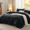 Picture of Bedsure Queen Size Comforter Set, Black Soft Prewashed Bedding for All Seasons, 3 Pieces Warm Down Alternative Bed Set, 1 Lightweight Comforter (90"x90") and 2 Pillowcases (20"x26")