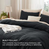 Picture of Bedsure Queen Size Comforter Set, Black Soft Prewashed Bedding for All Seasons, 3 Pieces Warm Down Alternative Bed Set, 1 Lightweight Comforter (90"x90") and 2 Pillowcases (20"x26")