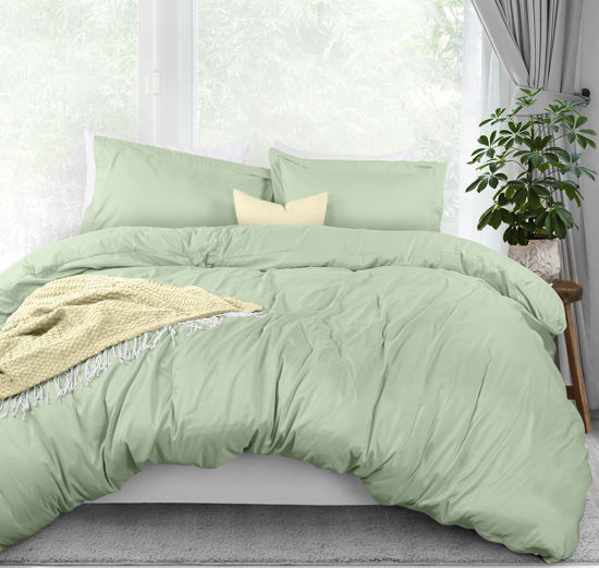 Picture of Utopia Bedding Duvet Cover Queen Size - 1 Duvet Cover with 2 Pillow Shams - 3 Pieces Bedding Duvet Cover with Zipper Closure - Soft Brushed Microfiber, 90 X 90 Inches (Queen, Sage)