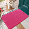 Picture of OLANLY Dog Door Mat for Muddy Paws 24x16, Absorbs Moisture and Dirt, Absorbent Non-Slip Washable Mat, Quick Dry Chenille, Mud Mat for Dogs, Entry Indoor Door Mat for Inside Floor, Hot Pink