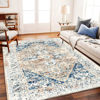 Picture of CHAMPLANT Washable Area Rug 5x7 for Living Room Retro Boho Chic Medallion Distressed Design Indoor Non-Slip Large Oriental Accent Throw Rug for Kitchen Bedroom Office Carpet