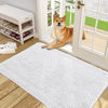 Picture of OLANLY Dog Door Mat for Muddy Paws 48x30, Absorbs Moisture and Dirt, Absorbent Non-Slip Washable Mat, Quick Dry Chenille, Mud Mat for Dogs, Entry Indoor Door Mat for Inside Floor, White